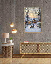 Snowy Village Evening