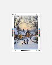 Snowy Village Evening