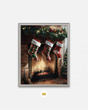 Cozy Fireplace Stockings
