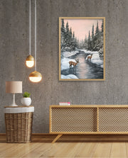 Winter Deer Reflections
