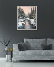 Winter Deer Reflections