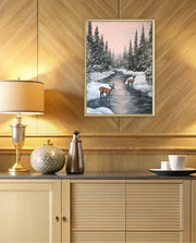 Winter Deer Reflections