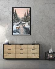 Winter Deer Reflections