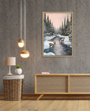 Winter Deer Reflections