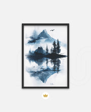 Misty Forest Reflection