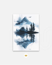Misty Forest Reflection