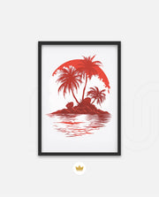 Tropical Island Silhouette
