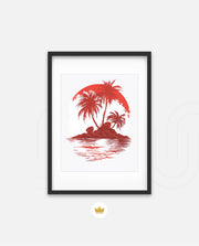 Tropical Island Silhouette
