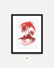 Tropical Island Silhouette