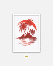 Tropical Island Silhouette