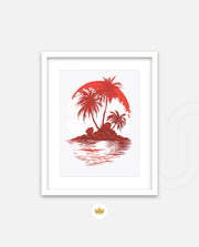 Tropical Island Silhouette