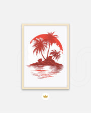 Tropical Island Silhouette