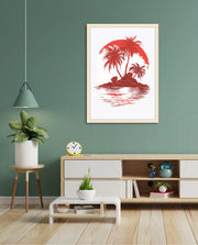 Tropical Island Silhouette