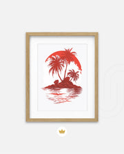 Tropical Island Silhouette