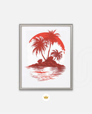 Tropical Island Silhouette