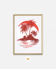 Tropical Island Silhouette