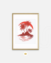 Tropical Island Silhouette