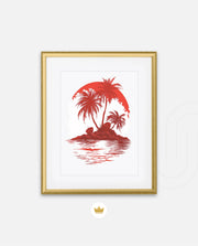 Tropical Island Silhouette