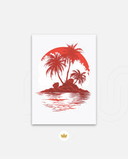 Tropical Island Silhouette