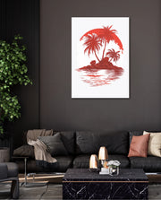 Tropical Island Silhouette