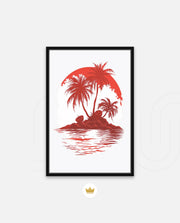 Tropical Island Silhouette