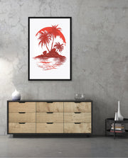 Tropical Island Silhouette