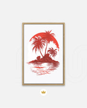 Tropical Island Silhouette