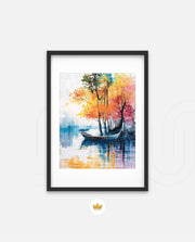 Autumn Lake Boat