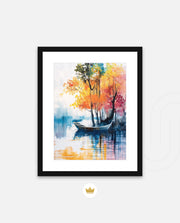 Autumn Lake Boat
