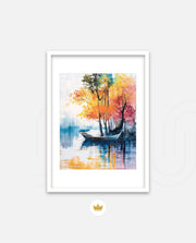 Autumn Lake Boat