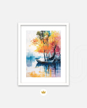 Autumn Lake Boat