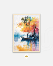Autumn Lake Boat