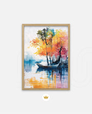 Autumn Lake Boat