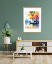 Autumn Lake Boat