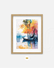 Autumn Lake Boat