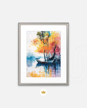Autumn Lake Boat