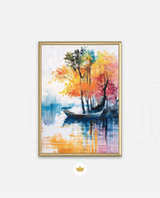 Autumn Lake Boat