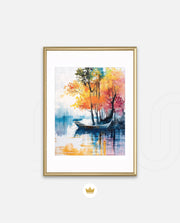 Autumn Lake Boat