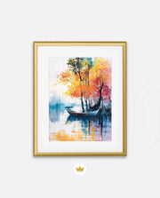 Autumn Lake Boat