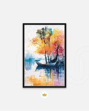 Autumn Lake Boat