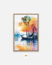 Autumn Lake Boat