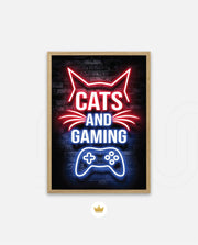 Neon Gamer Cat