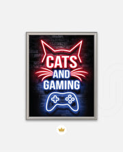 Neon Gamer Cat