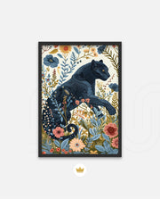 Midnight Floral Panther