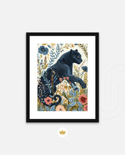 Midnight Floral Panther