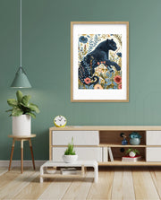 Midnight Floral Panther
