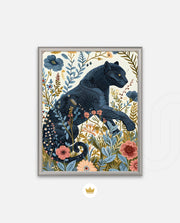 Midnight Floral Panther