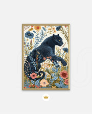 Midnight Floral Panther