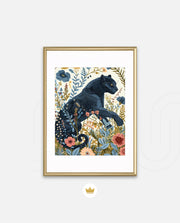 Midnight Floral Panther