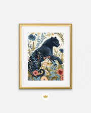 Midnight Floral Panther
